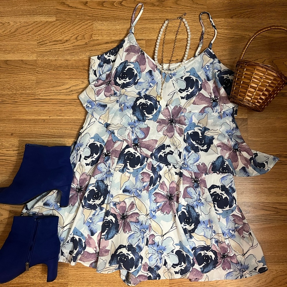 Floral Romper with Spaghetti straps